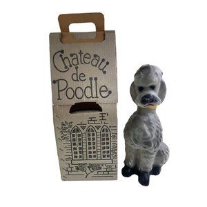 Standard Chateau de Poodle Wax Candle W/ Dog House 15" Tall 1970's Vintage Large